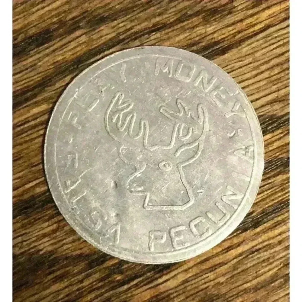 Vintage‎ 1959 Uncle Sam Falsa Pecunia 50 Play Money Half Buck Trade Token Coin